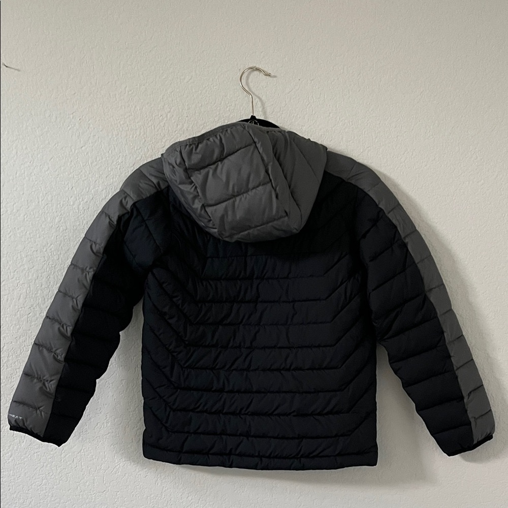 Columbia Kids Two-Tone Black and Gray Hooded Puffer Coat - Picture 4 of 4